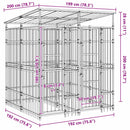 vidaXL acél kültéri kutyakennel tetővel 3,69 m²