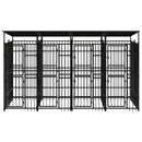 vidaXL acél kültéri kutyakennel tetővel 7,37 m²