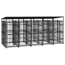 vidaXL acél kültéri kutyakennel tetővel 9,22 m²