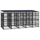 vidaXL acél kültéri kutyakennel tetővel 9,22 m²