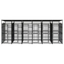 vidaXL acél kültéri kutyakennel tetővel 11,06 m²