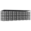 vidaXL acél kültéri kutyakennel tetővel 12,9 m²