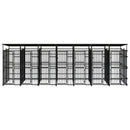 vidaXL acél kültéri kutyakennel tetővel 12,9 m²