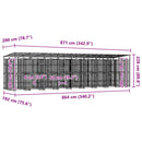 vidaXL acél kültéri kutyakennel tetővel 16,59 m²