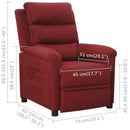 vidaXL bordó dönthető szövet fotel