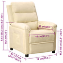 vidaXL krémszínű szövet dönthető fotel