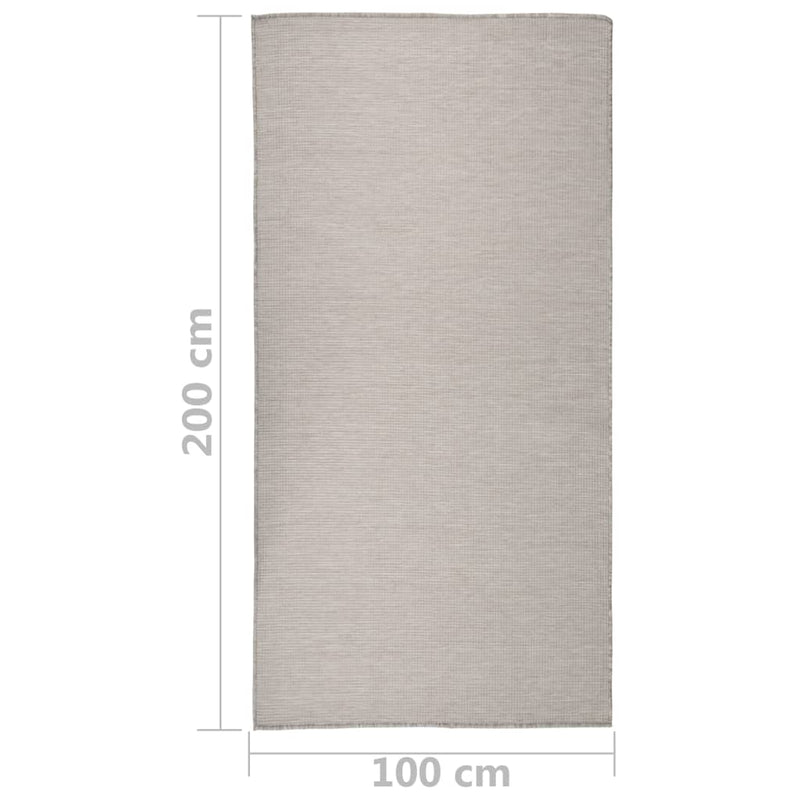 vidaXL tópszínű lapos szövésű kültéri szőnyeg 100 x 200 cm