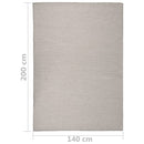 vidaXL világosszürke lapos szövésű kültéri szőnyeg 140 x 200 cm
