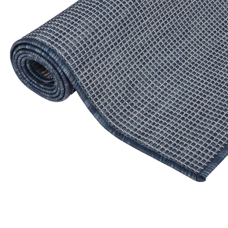 vidaXL kék lapos szövésű kültéri szőnyeg 100 x 200 cm