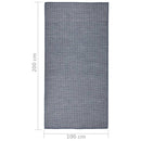 vidaXL kék lapos szövésű kültéri szőnyeg 100 x 200 cm