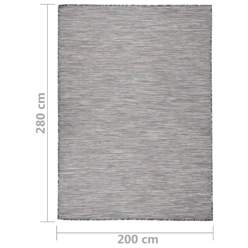 vidaXL barna-kék lapos szövésű kültéri szőnyeg 200 x 280 cm