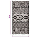 vidaXL fekete csíkos lapos szövésű kültéri szőnyeg 100 x 200 cm