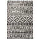 vidaXL fekete csíkos lapos szövésű kültéri szőnyeg 160 x 230 cm