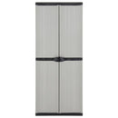 vidaXL szürke-fekete kerti tárolószekrény 3 polccal 68 x 40 x 168 cm