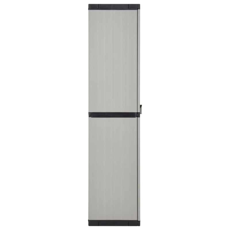 vidaXL szürke-fekete kerti tárolószekrény 3 polccal 68 x 40 x 168 cm