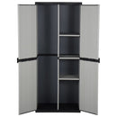 vidaXL szürke-fekete kerti tárolószekrény 3 polccal 68 x 40 x 168 cm