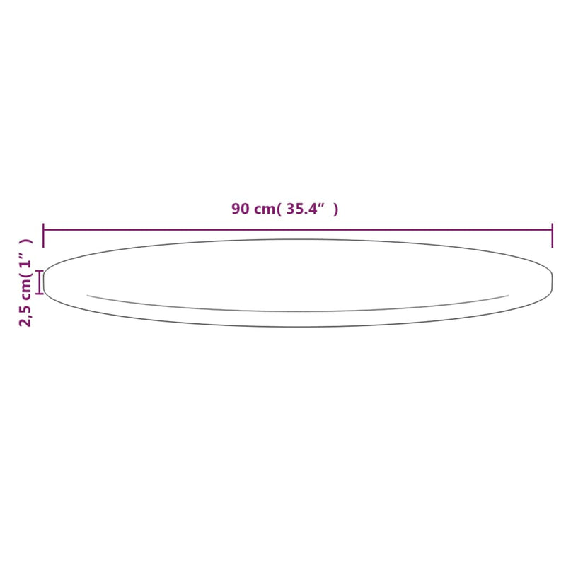 vidaXL tömör fenyőfa asztallap Ø90 x 2,5 cm