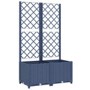 vidaXL kék-szürke kerti virágláda ráccsal 80 x 40 x 136 cm PP