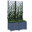 vidaXL kék-szürke kerti virágláda ráccsal 80 x 40 x 136 cm PP