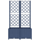 vidaXL kék-szürke kerti virágláda ráccsal 80 x 40 x 136 cm PP