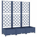 vidaXL kékszürke PP rácsos kerti ültetőláda 120 x 40 x 121,5 cm