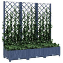 vidaXL kékszürke PP rácsos kerti ültetőláda 120 x 40 x 121,5 cm