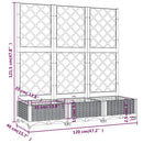 vidaXL kékszürke PP rácsos kerti ültetőláda 120 x 40 x 121,5 cm