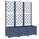 vidaXL kékszürke PP rácsos kerti ültetőláda 120 x 40 x 136 cm