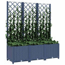 vidaXL kékszürke PP rácsos kerti ültetőláda 120 x 40 x 136 cm