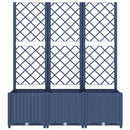 vidaXL kékszürke PP rácsos kerti ültetőláda 120 x 40 x 136 cm