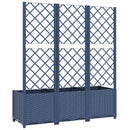 vidaXL kékszürke PP rácsos kerti ültetőláda 120 x 40 x 136 cm