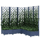vidaXL kékszürke PP rácsos kerti ültetőláda 120 x 120 x 121,5 cm