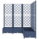 vidaXL kékszürke PP rácsos kerti ültetőláda 120 x 120 x 121,5 cm