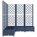 vidaXL kékszürke PP rácsos kerti ültetőláda 120 x 120 x 121,5 cm