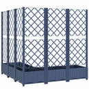 vidaXL kékszürke PP rácsos kerti ültetőláda 120 x 120 x 121,5 cm