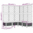 vidaXL kékszürke PP rácsos kerti ültetőláda 120 x 120 x 121,5 cm