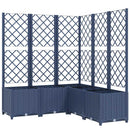 vidaXL kékszürke PP rácsos kerti ültetőláda 120 x 120 x 136 cm