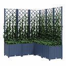 vidaXL kékszürke PP rácsos kerti ültetőláda 120 x 120 x 136 cm