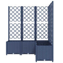 vidaXL kékszürke PP rácsos kerti ültetőláda 120 x 120 x 136 cm