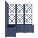 vidaXL kékszürke PP rácsos kerti ültetőláda 120 x 120 x 136 cm