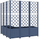 vidaXL kékszürke PP rácsos kerti ültetőláda 120 x 120 x 136 cm