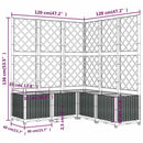 vidaXL kékszürke PP rácsos kerti ültetőláda 120 x 120 x 136 cm