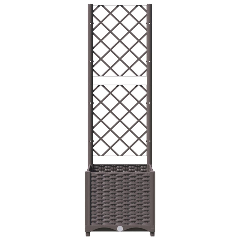 vidaXL barna polipropilén rácsos kerti ültetőláda 40 x 40 x 136 cm