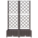 vidaXL barna polipropilén rácsos kerti ültetőláda 80 x 40 x 121,5 cm