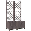 vidaXL barna polipropilén rácsos kerti ültetőláda 80 x 40 x 136 cm
