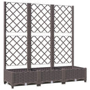 vidaXL barna PP kerti virágláda ráccsal 120 x 40 x 121,5 cm