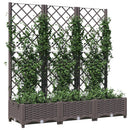 vidaXL barna PP kerti virágláda ráccsal 120 x 40 x 121,5 cm