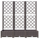 vidaXL barna PP kerti virágláda ráccsal 120 x 40 x 121,5 cm