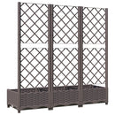 vidaXL barna PP kerti virágláda ráccsal 120 x 40 x 121,5 cm