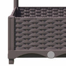 vidaXL barna PP kerti virágláda ráccsal 120 x 40 x 121,5 cm